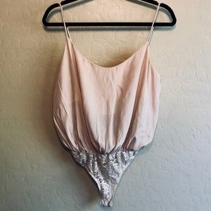 Fashion Nova light pink body suit work wedding